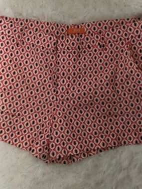 Joe Fresh Coral and White Geometric Print Women's Shorts
